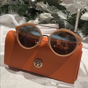 Tory Burch Blush Rose Gold Mirrored Sunglasses